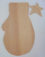 Wood Mitten and star 8257